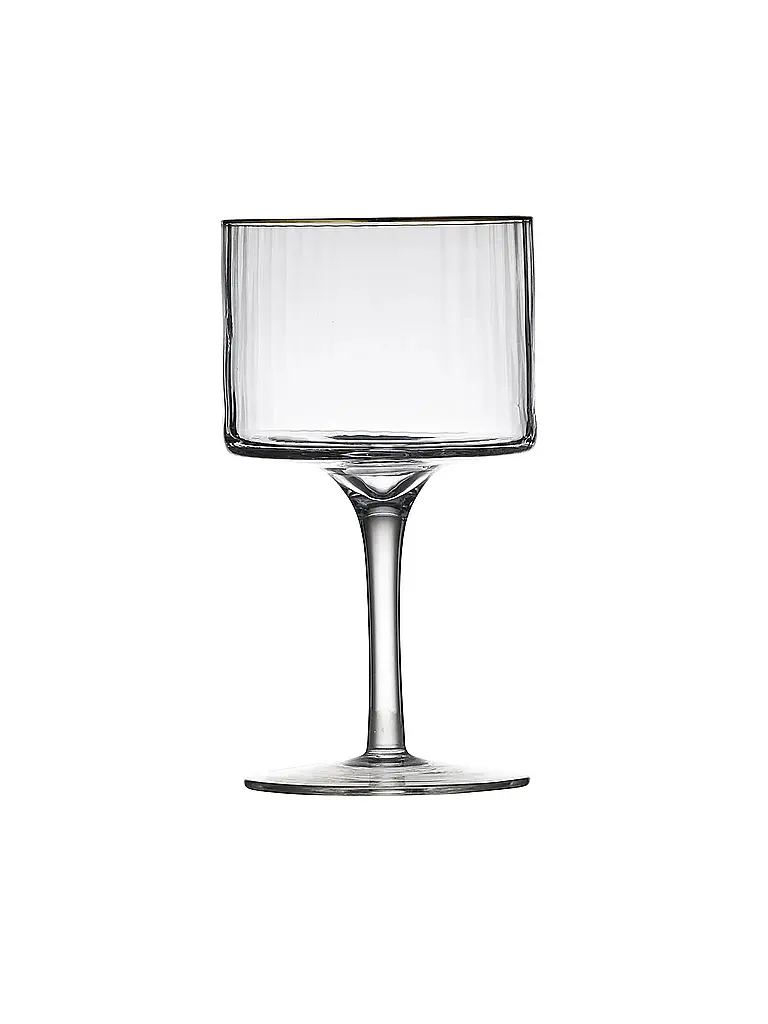 LYNGBY GLAS | Gin & Tonic Glas Set 4tlg. mit Goldkante PALERMO 45cl  | Transparent