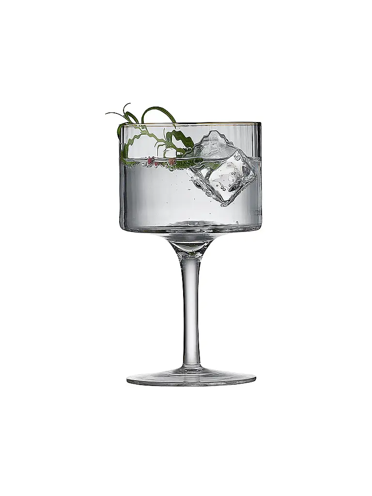 LYNGBY GLAS | Gin & Tonic Glas Set 4tlg. mit Goldkante PALERMO 45cl | 