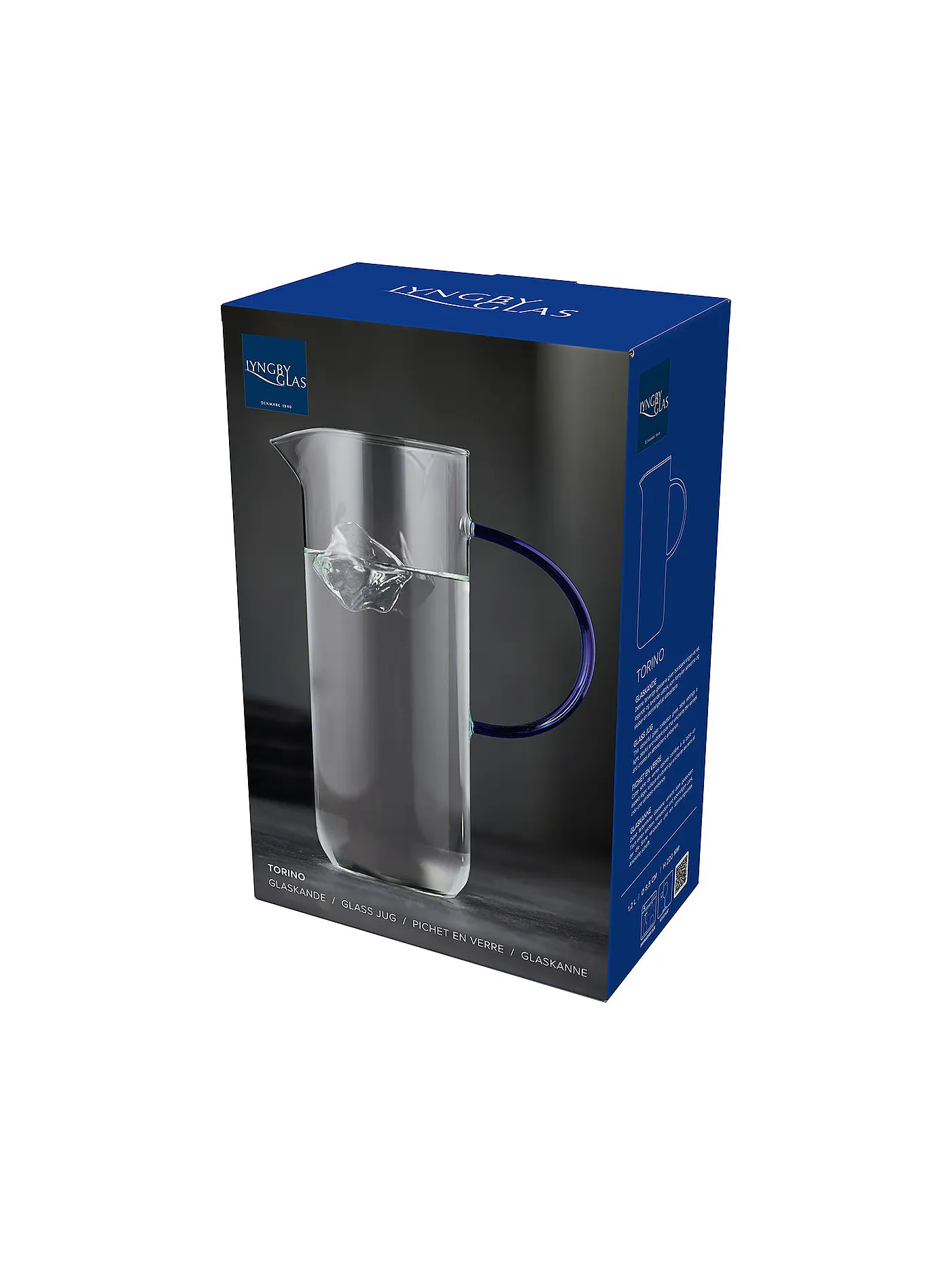 LYNGBY GLAS | Glaskrug TORINO 1,1l Klar/ Blau  | transparent