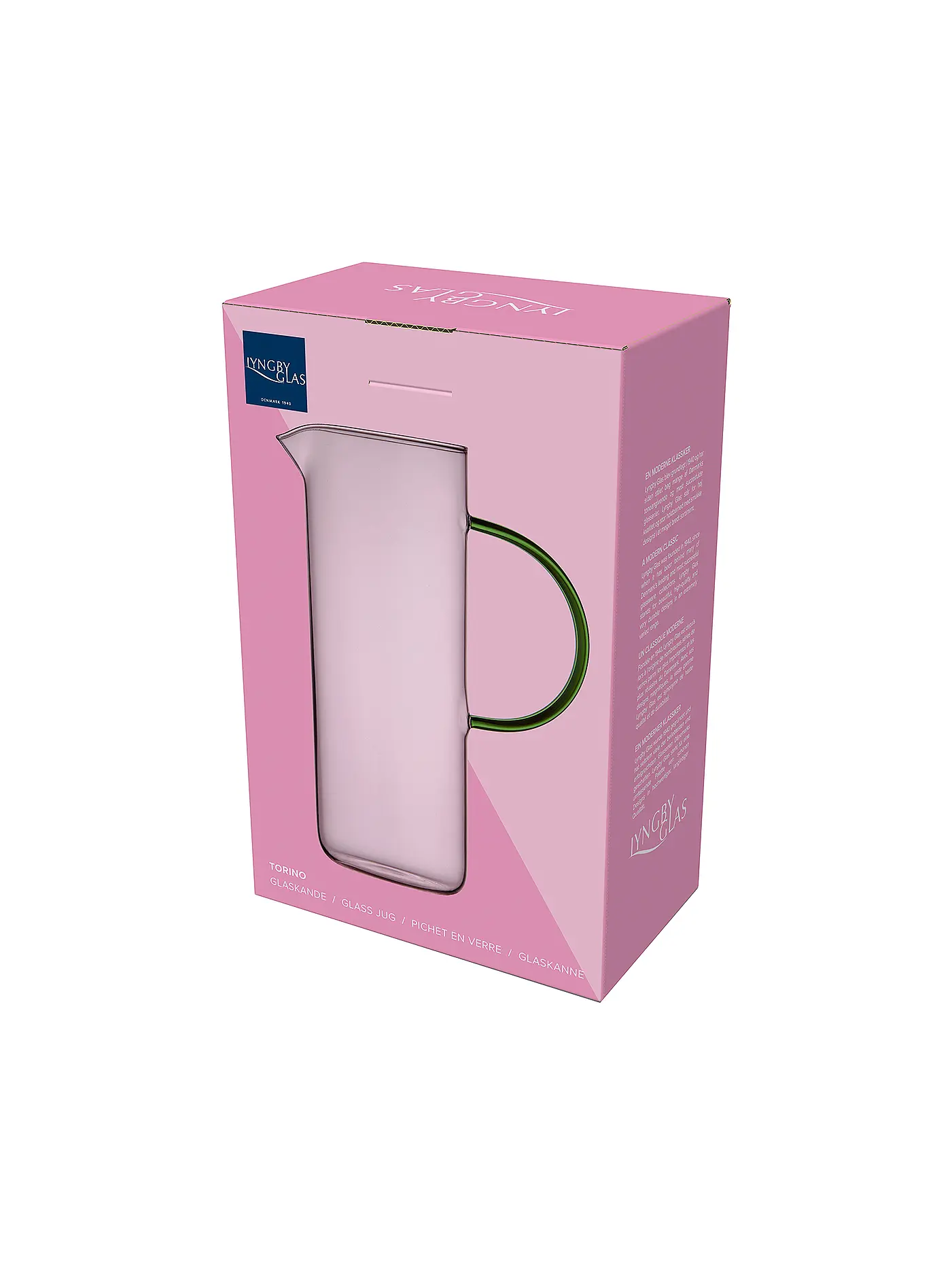 LYNGBY GLAS | Glaskrug TORINO 1,1l Pink/ Blau  | rosa