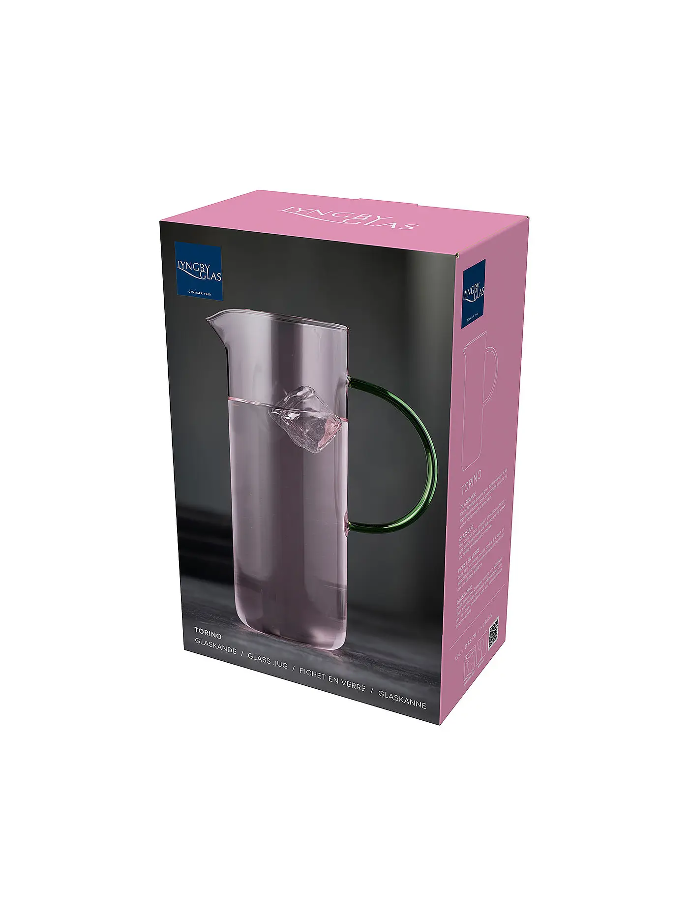 LYNGBY GLAS | Glaskrug TORINO 1,1l Pink/ Blau  | rosa