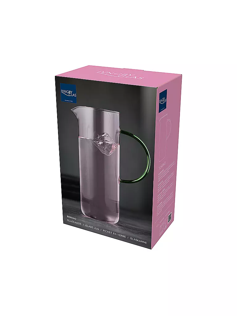 LYNGBY GLAS | Glaskrug TORINO 1,1l Pink/ Blau  | rosa