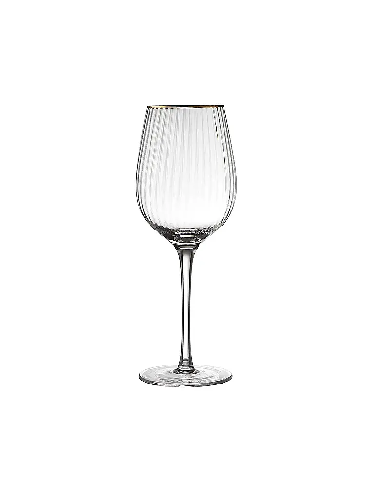 LYNGBY GLAS | Rotweinglas Set 4tlg. mit Goldkante PALERMO 40cl | 