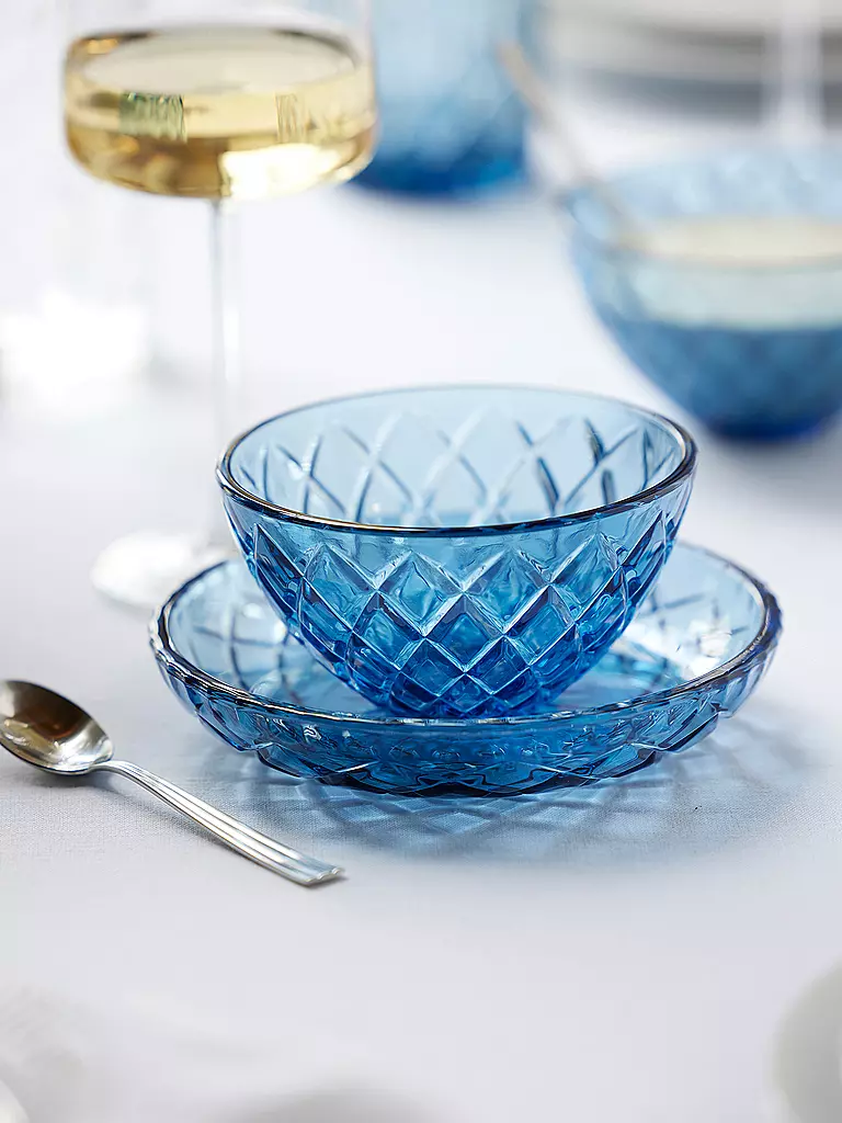 LYNGBY GLAS | Schale 4tlg. 12cm SORRENTO Blau | grün
