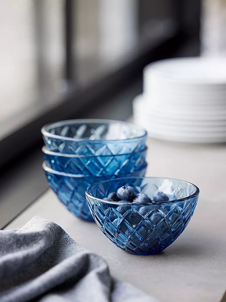 LYNGBY GLAS | Schale 4tlg. 12cm SORRENTO Blau | grün