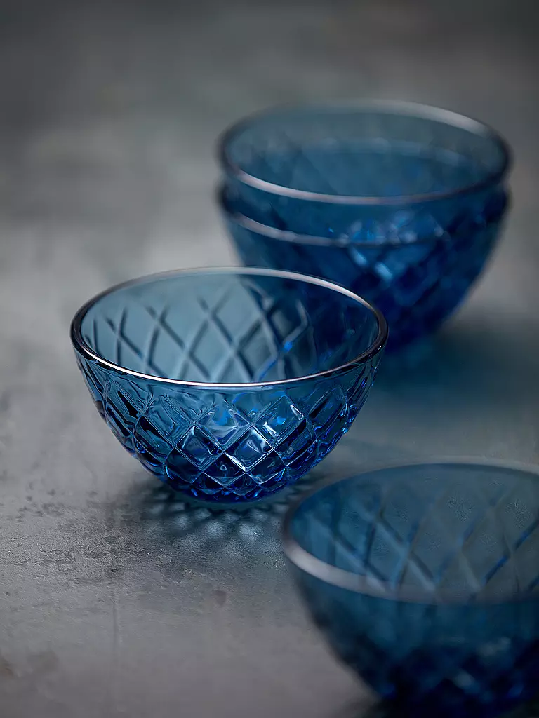 LYNGBY GLAS | Schale 4tlg. 12cm SORRENTO Blau | grün