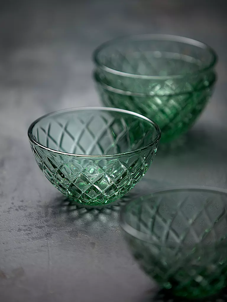 LYNGBY GLAS | Schale 4tlg. 12cm SORRENTO Grün | blau
