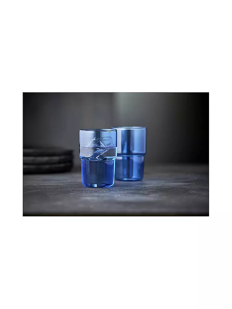 LYNGBY GLAS | Trinkglas 2er Set TORINO 40 cl Blau  | blau