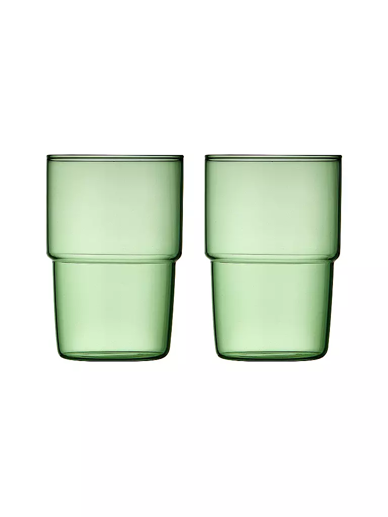 LYNGBY GLAS | Trinkglas 2er Set TORINO 40 cl Gruen | hellgrün