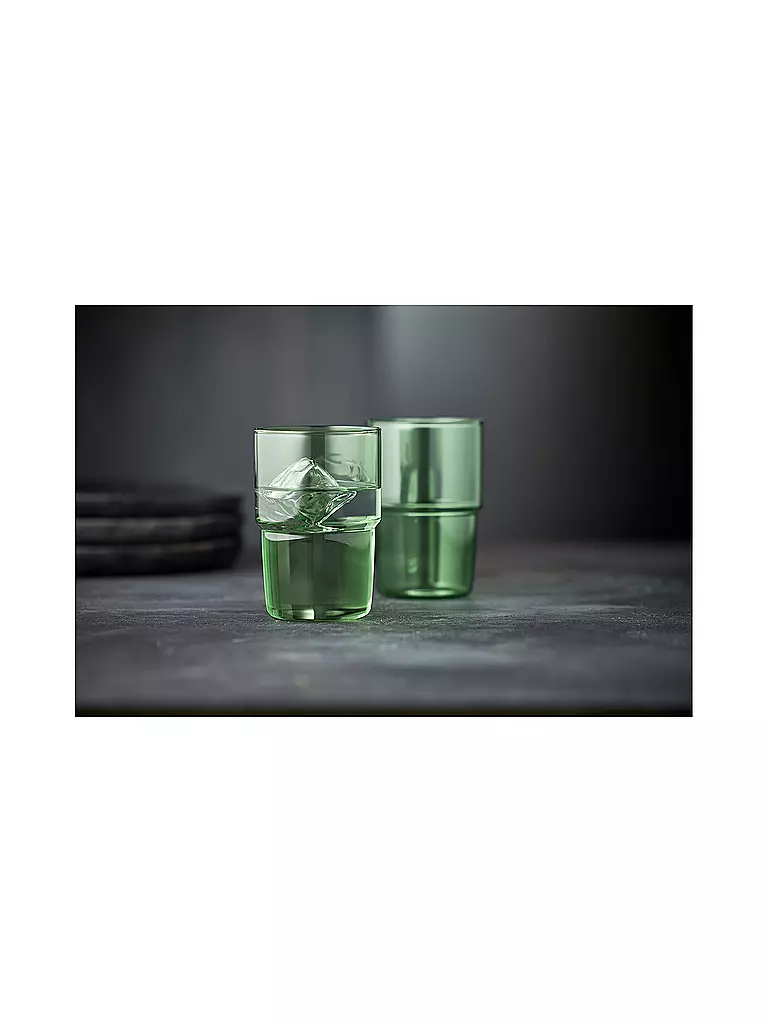 LYNGBY GLAS | Trinkglas 2er Set TORINO 40 cl Gruen | hellgrün