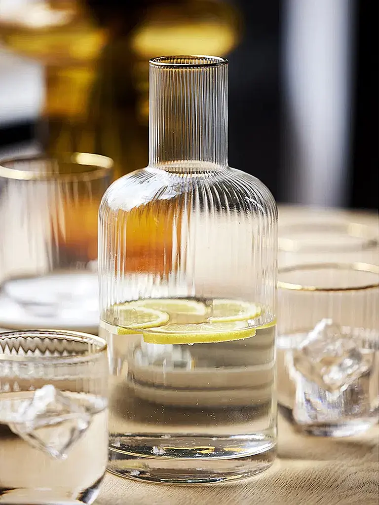 LYNGBY GLAS | Tumbler Set 4tlg. mit Goldkante PALERMO 35cl | Transparent