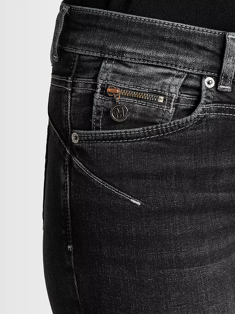 MAC Jeans Slim Fringe - Jeans Straight Donna In Cotone, Blu Sbiancato, Con Zip E Bottone