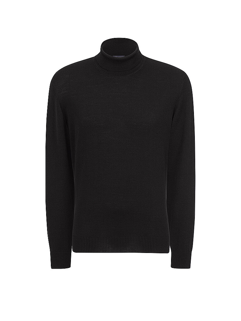 Maerz Herren März Strick Rollkragen Schwarz 100% Merino Superwash Pullover, Schwarz (595), 58 EU