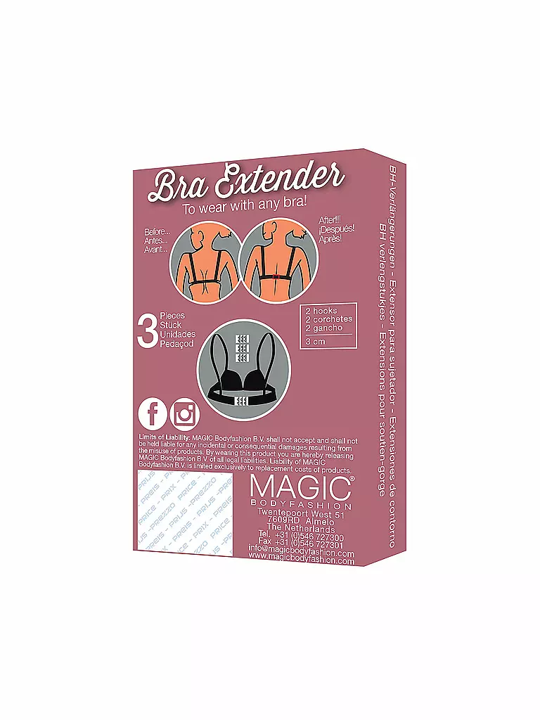 MAGIC BODYFASHION | BH-Verlängerer Bra Extender 3er Pkg | bunt