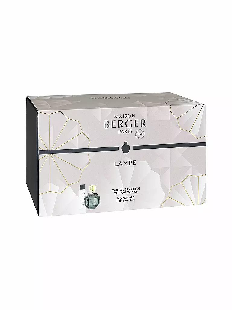 MAISON BERGER PARIS | Lampe Berger Facette Schwarz + 250ml Duft Zarte Baumwollblüte | grau