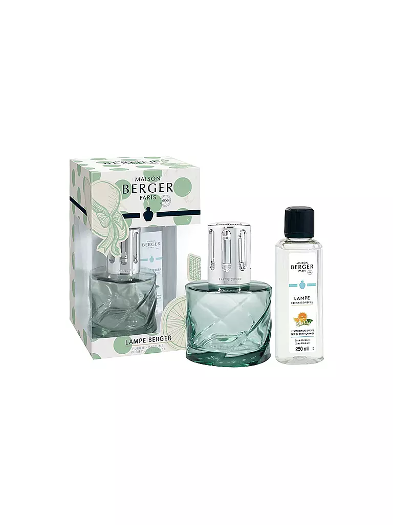 MAISON BERGER PARIS | Lampe Berger Set Spirale DOLCE Verte 250ml Prickelnde Orangenzesten | hellgrün