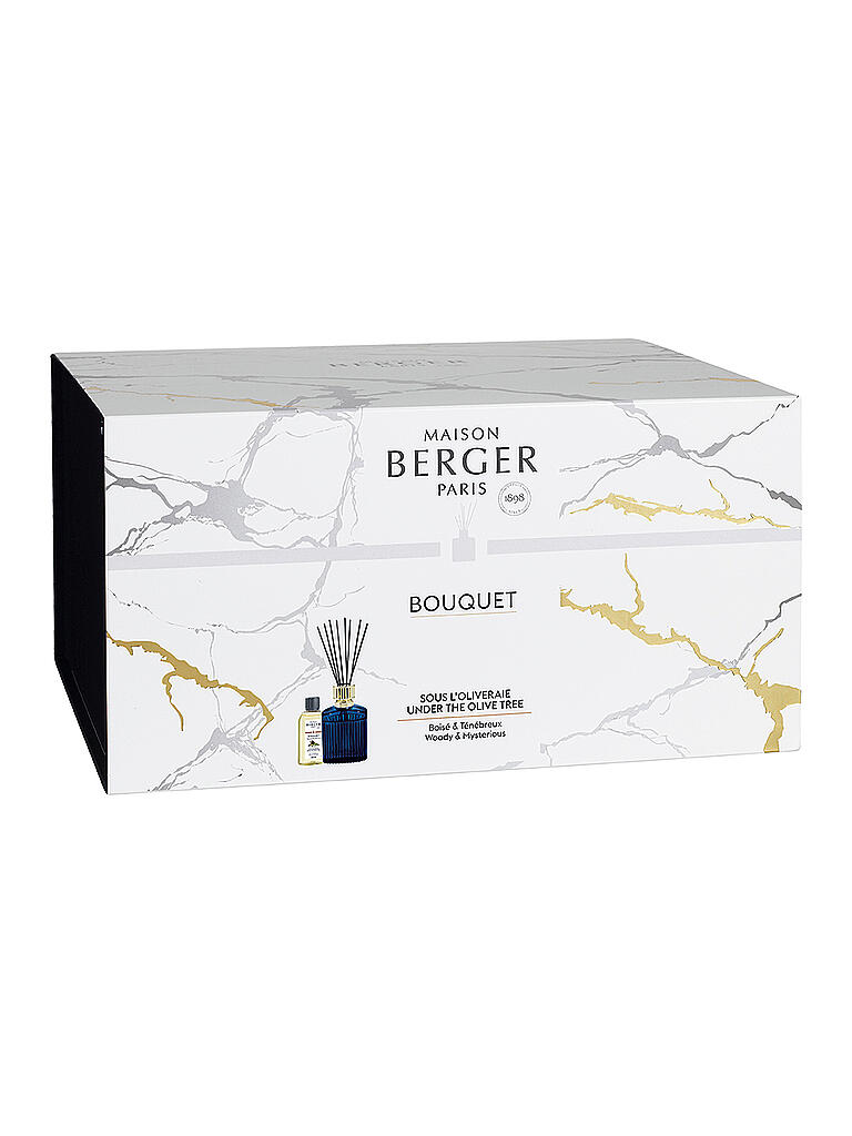 MAISON BERGER PARIS | Raumduft Diffuser Alpha Kaiserblau + 200 ml Unter dem Olivenbaum | blau