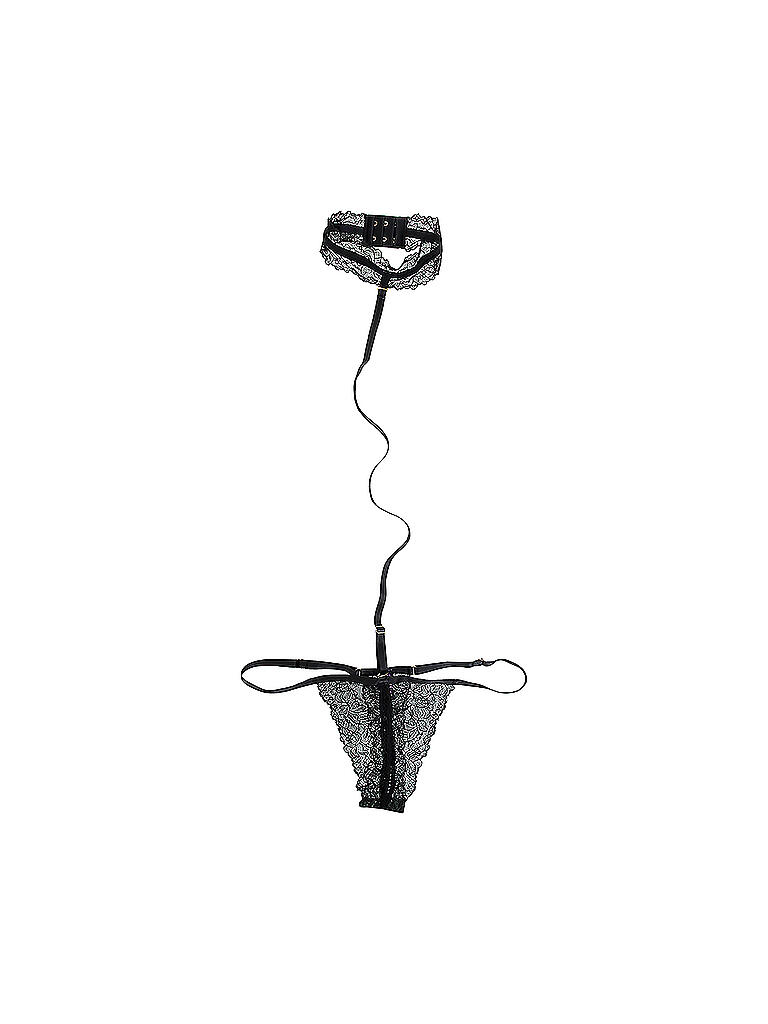 MAISON CLOSE | Spitzenstring mit Halsband | schwarz