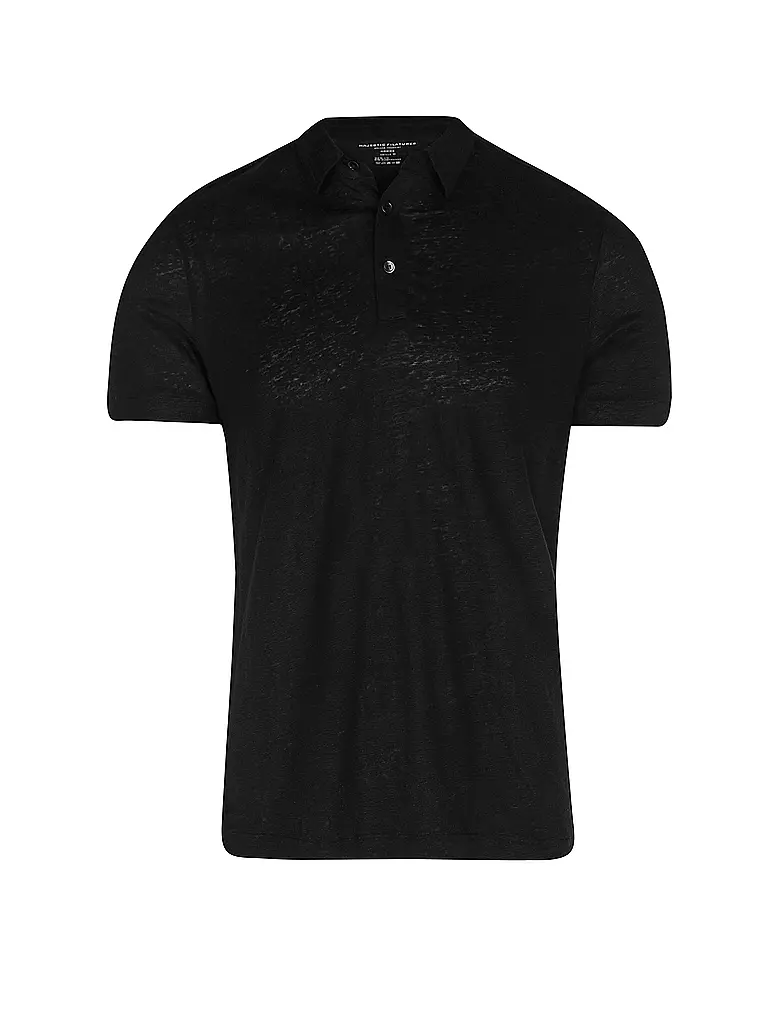 MAJESTIC FILATURES | Leinen Poloshirt | schwarz