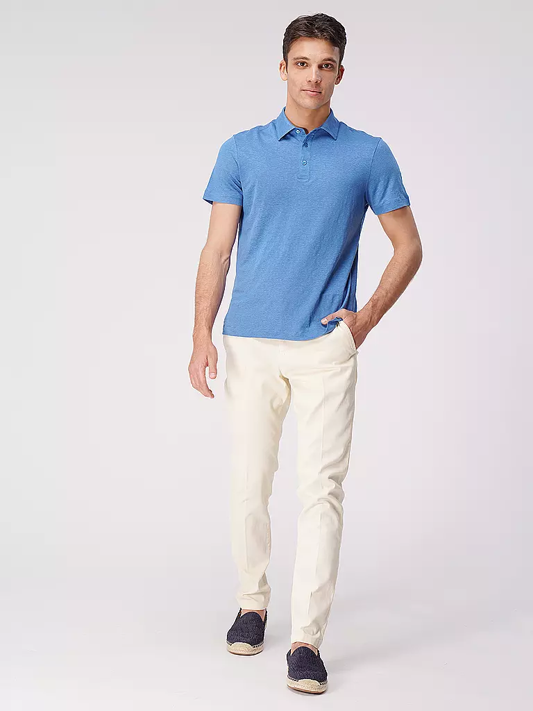 MAJESTIC FILATURES | Leinen Poloshirt | blau