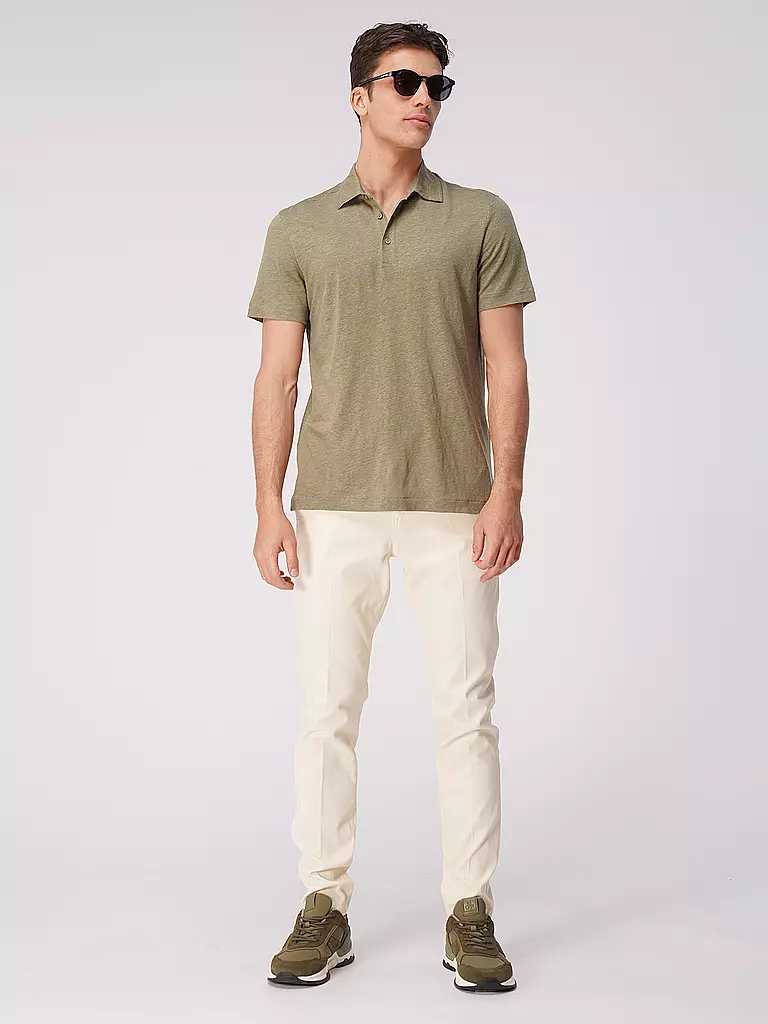 MAJESTIC FILATURES | Leinen Poloshirt | olive