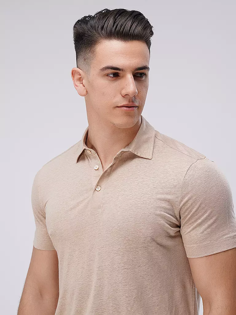 MAJESTIC FILATURES | Leinen Poloshirt | beige