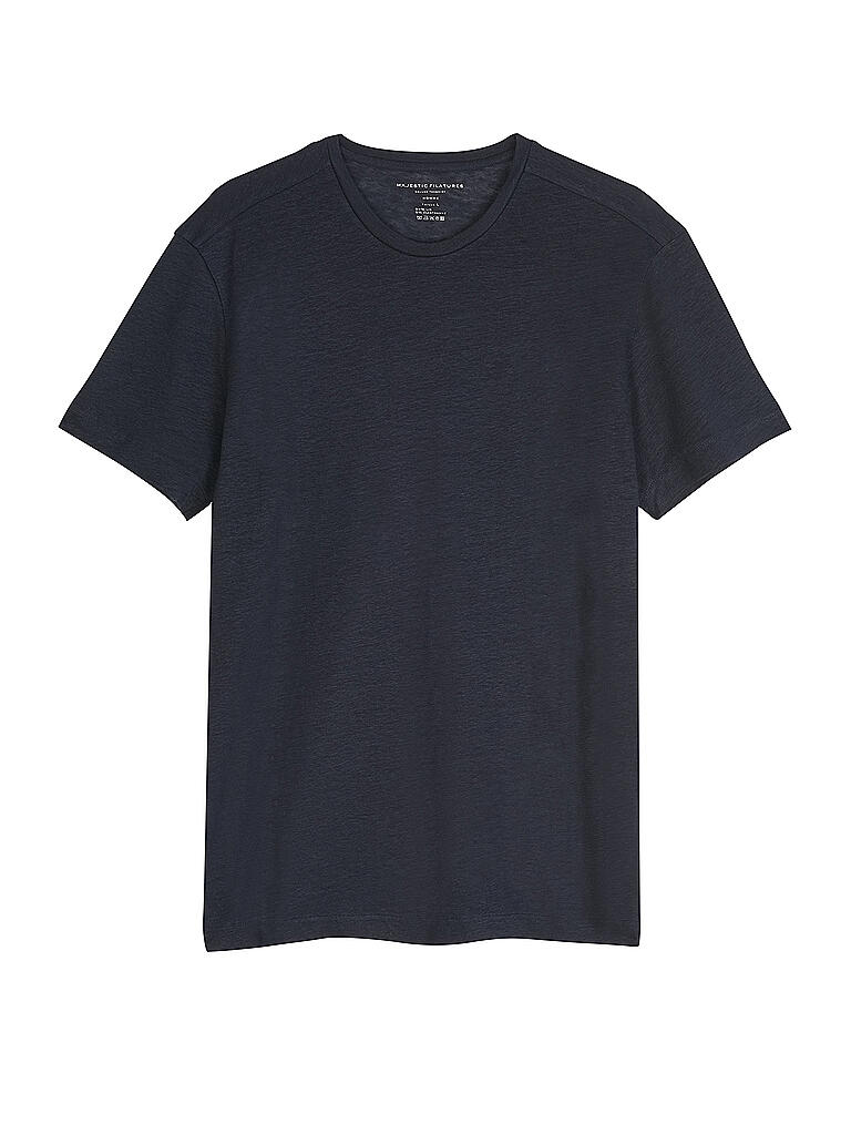 MAJESTIC FILATURES | Leinen T-Shirt | dunkelblau