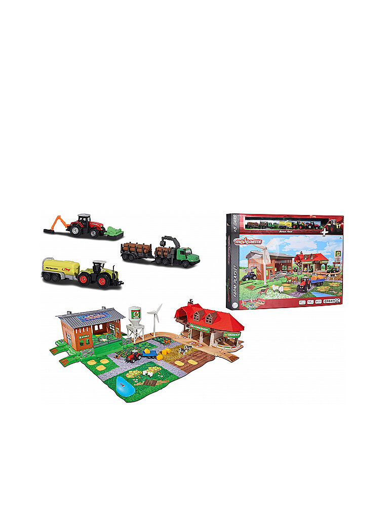 MAJORETTE Creatix Bauernhof mit 5 Fahrzeugen
