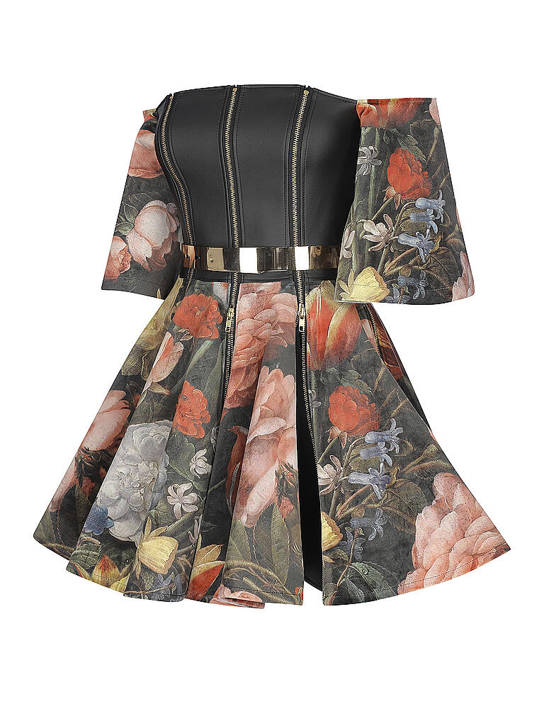 MANUEL ESSL DESIGN | Kleid Biker Floral | bunt