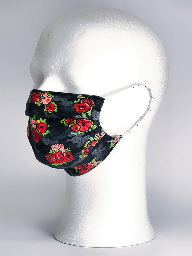 MANUEL ESSL DESIGN | Mund-Nasen-Maske " Roses Black " | schwarz
