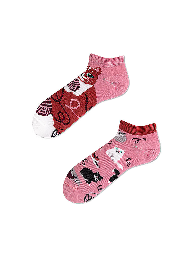 MANY MORNINGS | Damen Sneaker Socken PLAYFUL CAT altrosa | rosa