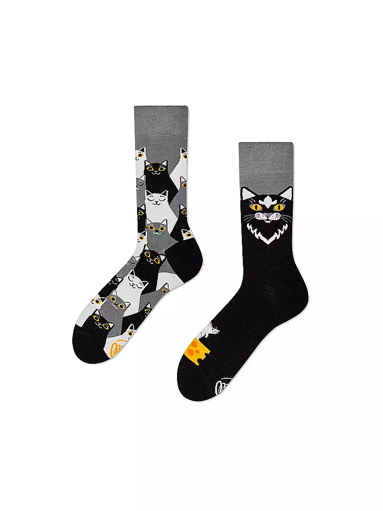 MANY MORNINGS | Damen Socken BLACK CAT schwarz | schwarz