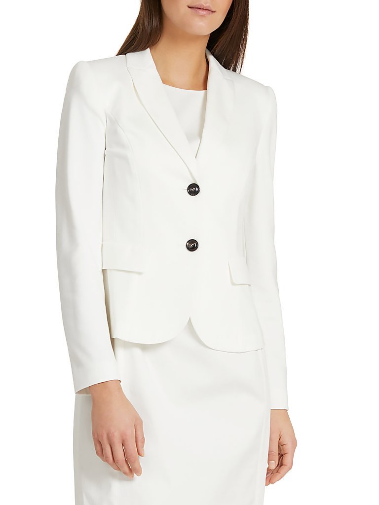 Marc Cain Damen Anzugjacke Blazers +E 34.10 J24, Einfarbig, Gr. 34 (Herstellergröße: 1), Elfenbein (Off-White 110)