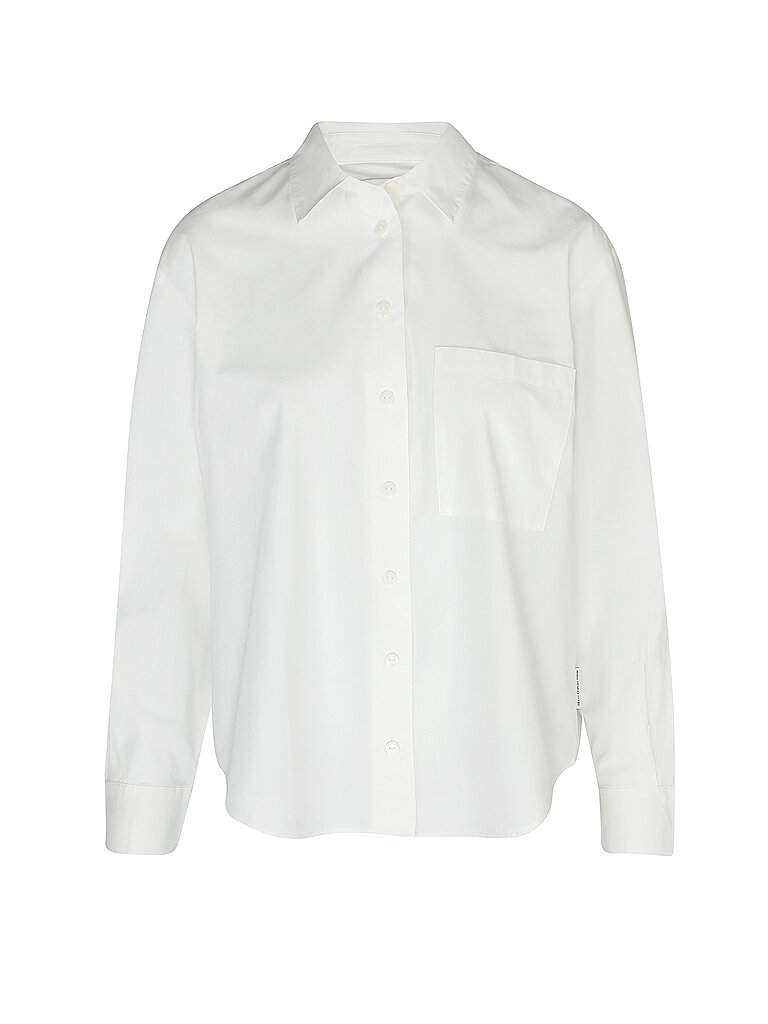 Marc O'Polo Denim Damen Bluse aus Bio-Baumwolle klassisch, Weiß (Scandinavian White), S