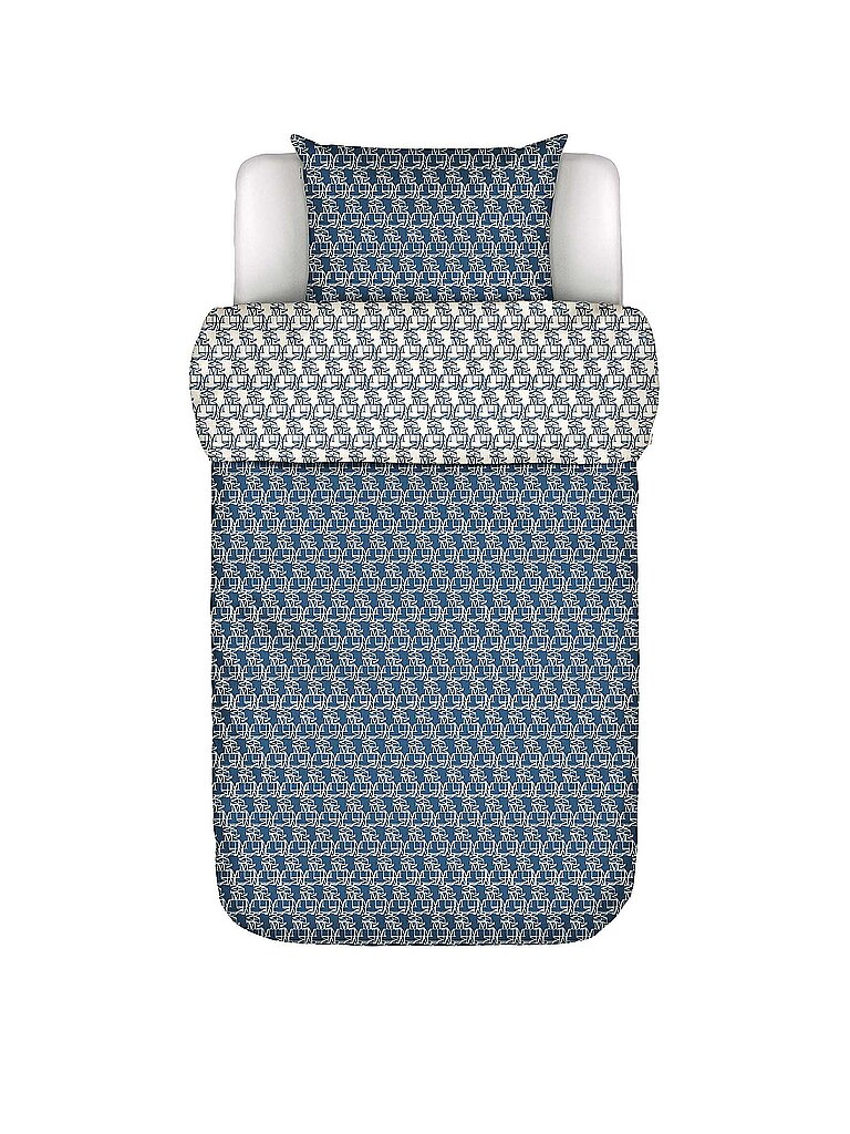 MARC O'POLO HOME Satin Bettwäsche MONOGRAM 70x90cm / 140x200cm Space Blue blau – MARC O'POLO HOME
