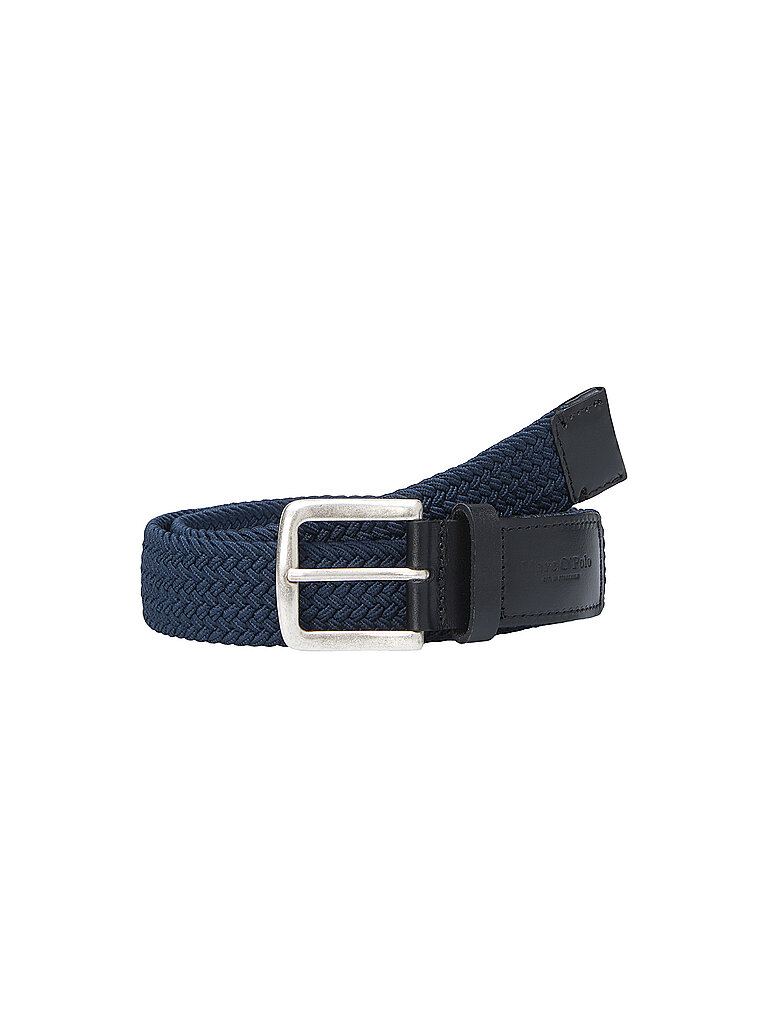 Marc O'Polo Herren Gürtel geflochten aus Stoff, Blau (Total Eclipse), 100