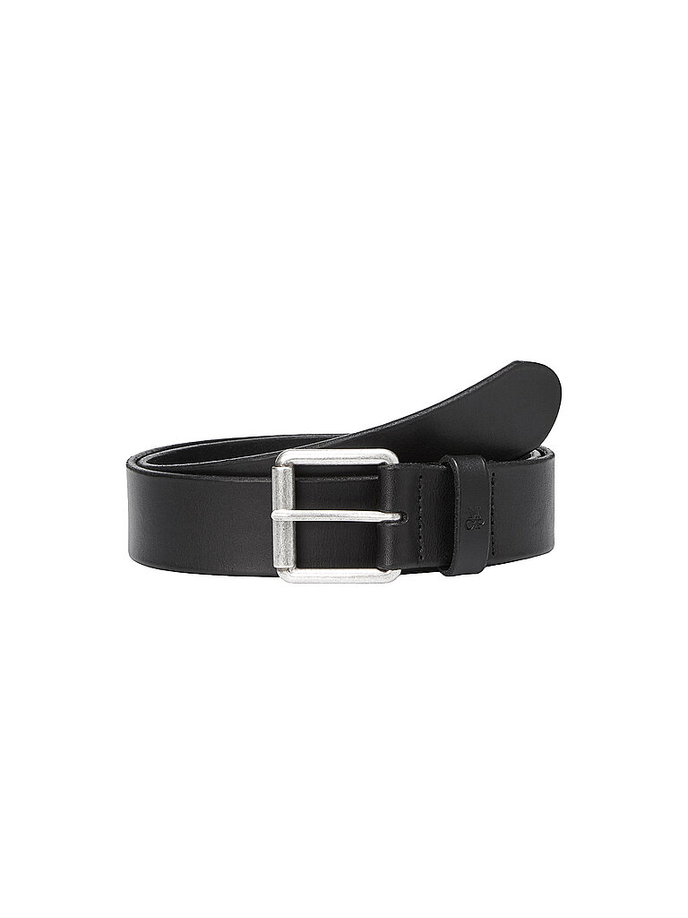 Marc O'Polo Herren Gürtel aus Leder mit Metall-Schnalle, Schwarz (Black), 100