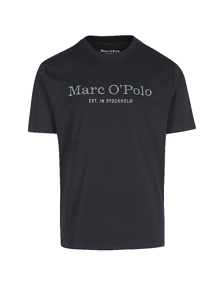 Marc OߴPolo Herren T-Shirt aus Bio-Baumwolle mit Rundhalsausschnitt, Blau (Dark Navy), XS