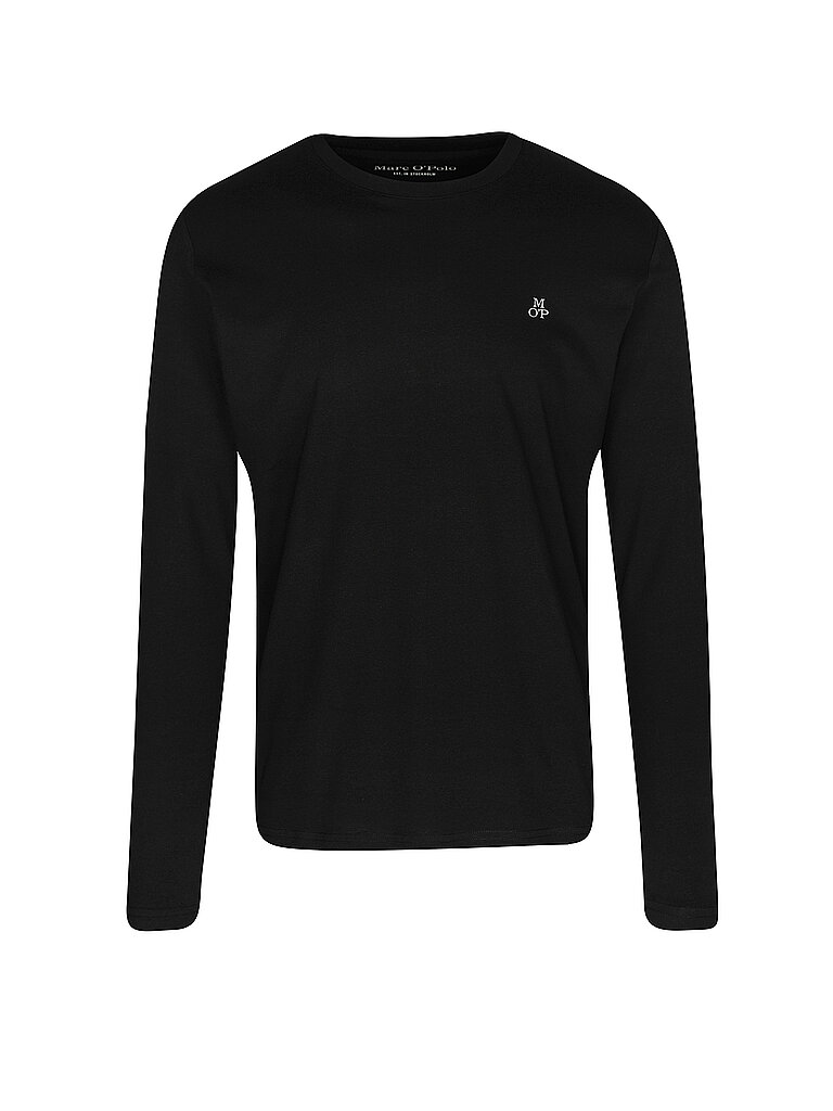 Marc OߴPolo Herren Langarmshirt aus Bio-Baumwolle mit Rundhalsausschnitt, Schwarz (Black), XL