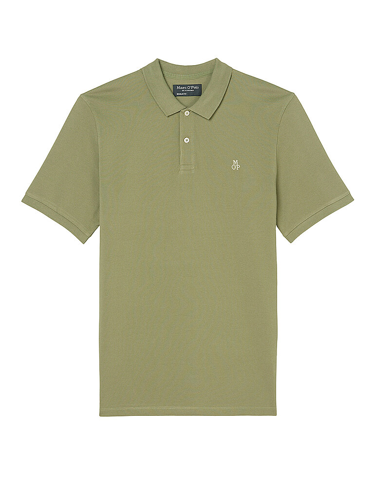 Marc O'Polo Herren Kurzarm-Poloshirt aus Bio-Baumwolle Regular Fit, Grün (Olive), S