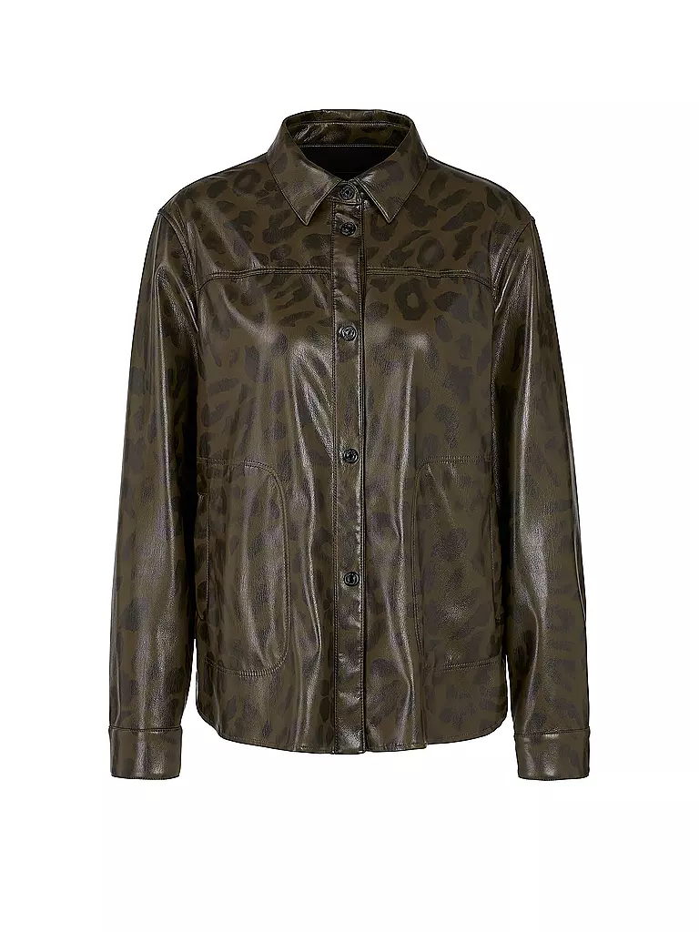 MARC CAIN | Bluse in Lederoptik | olive