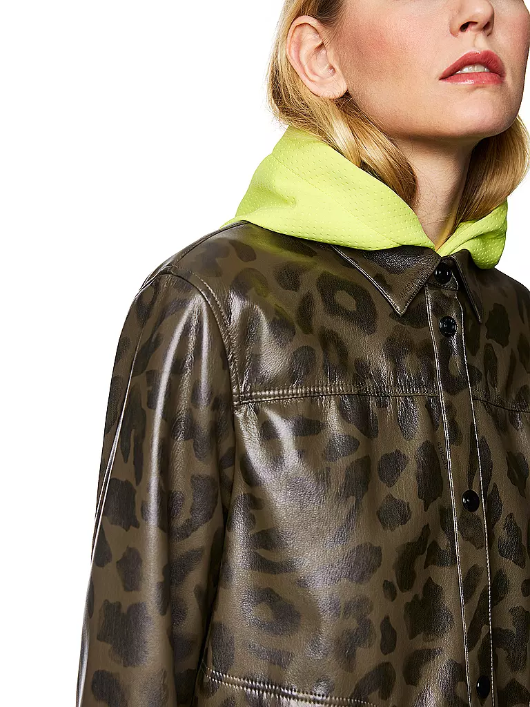 MARC CAIN | Bluse in Lederoptik | olive