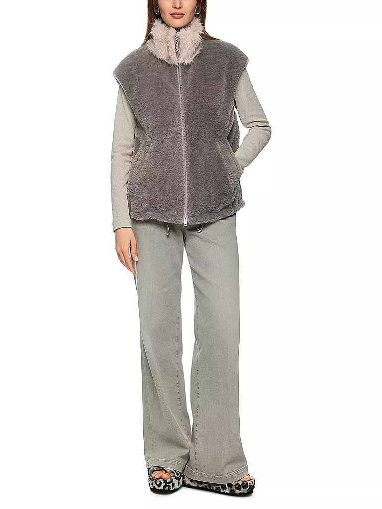 MARC CAIN | Gilet in Felloptik | grau
