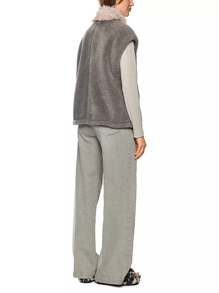 MARC CAIN | Gilet in Felloptik | grau