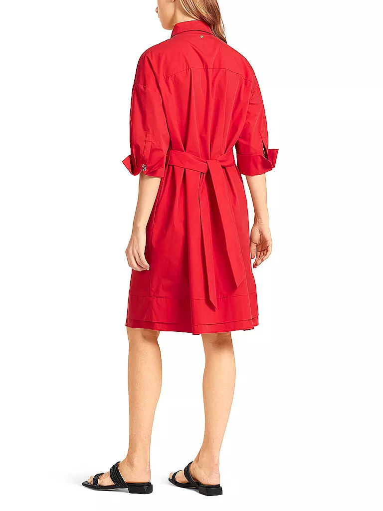 MARC CAIN | Hemdblusenkleid | dunkelrot
