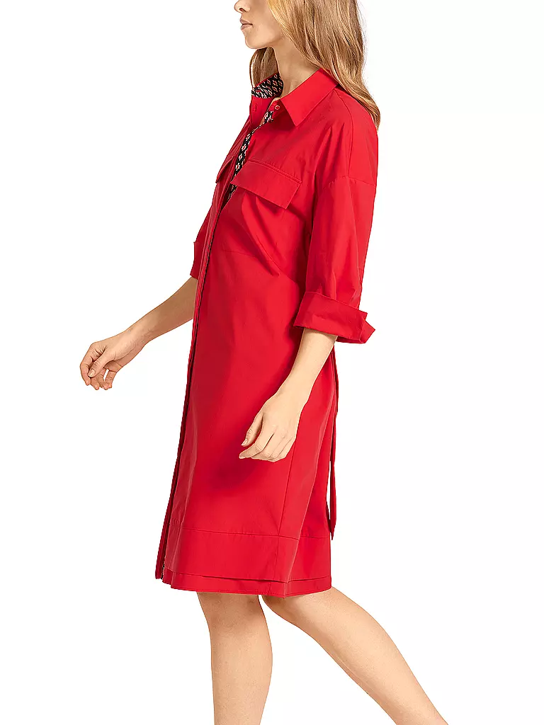 MARC CAIN | Hemdblusenkleid | dunkelrot