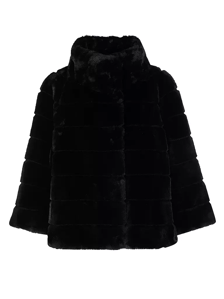 MARC CAIN | Jacke in Felloptik  | schwarz