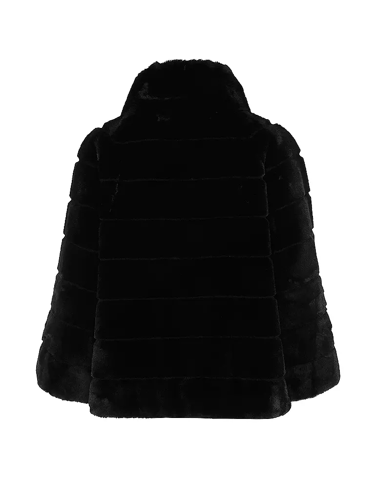 MARC CAIN | Jacke in Felloptik  | schwarz