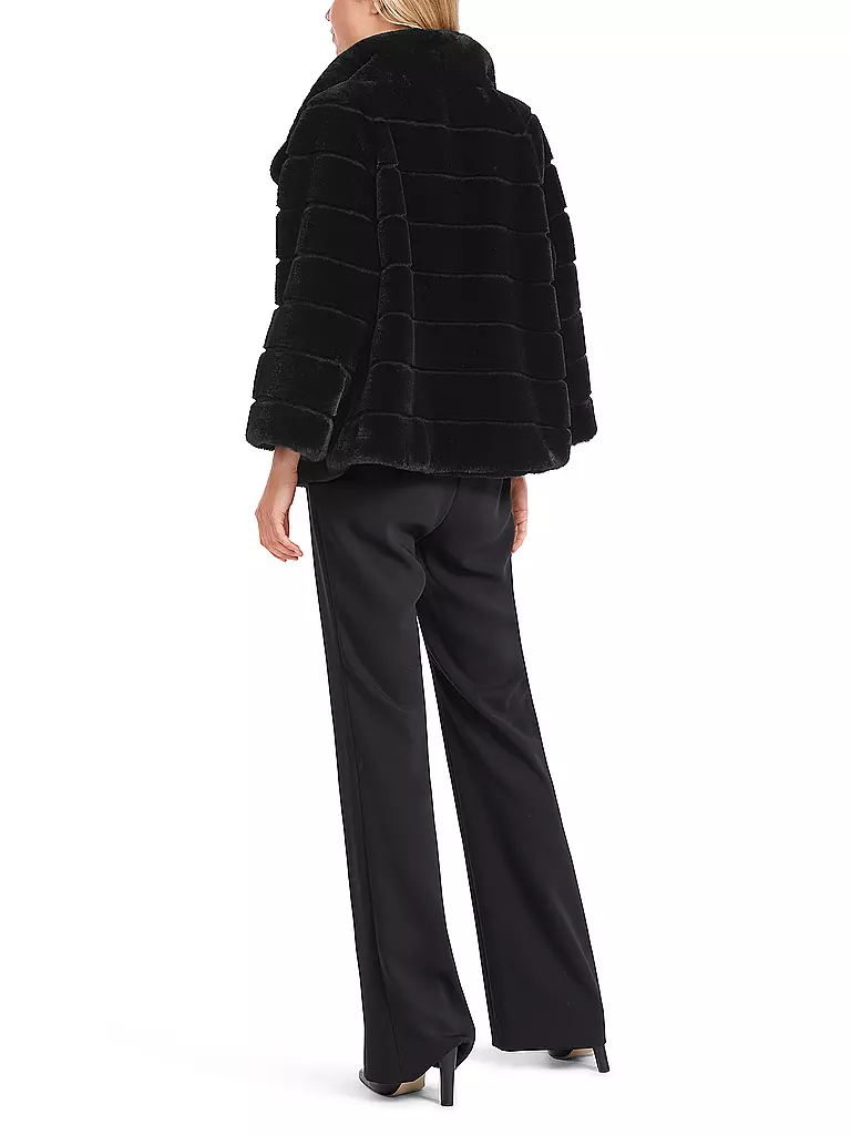 MARC CAIN | Jacke in Felloptik  | schwarz