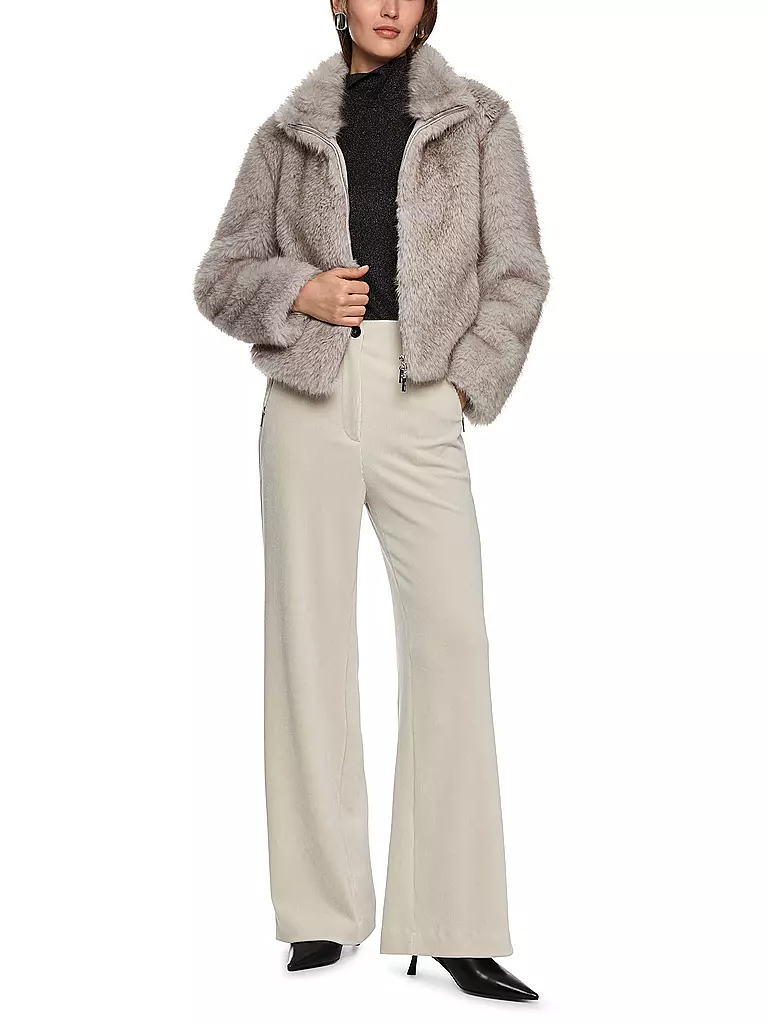 MARC CAIN | Jacke in Felloptik | hellgrau